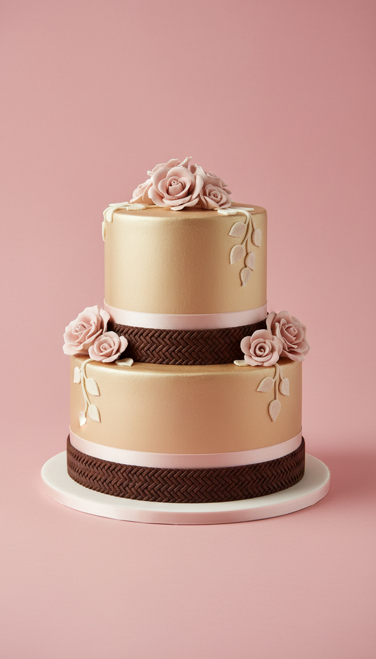 Champagne gold anniversary cake