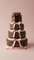 Cocoa ribbon chocolate celebration cake