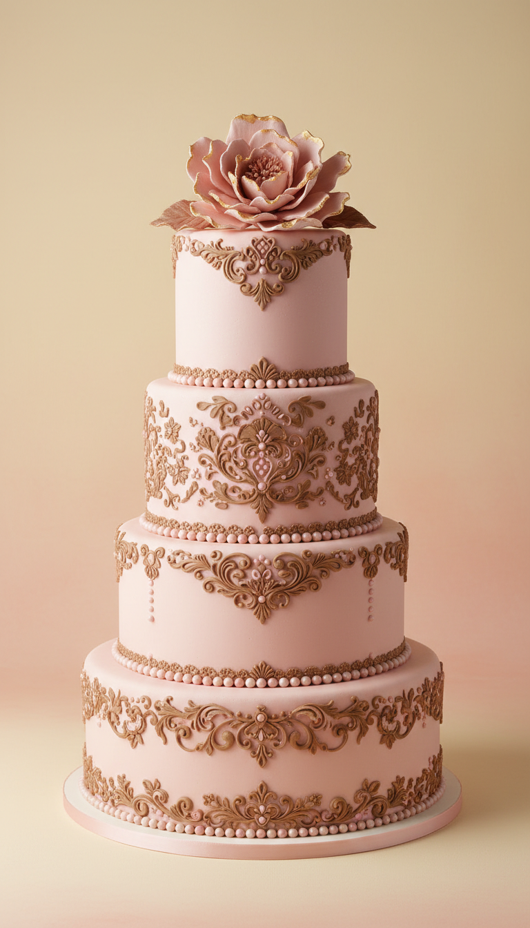 Signature blush fondant tiered cake